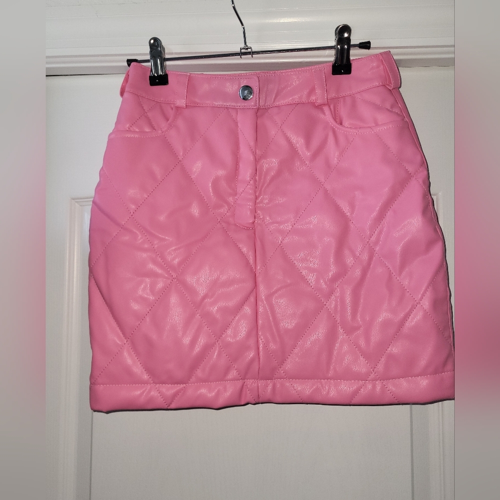 Finesse Pink Quilted Micro Mini Skirt - XS - Picture 4 of 6